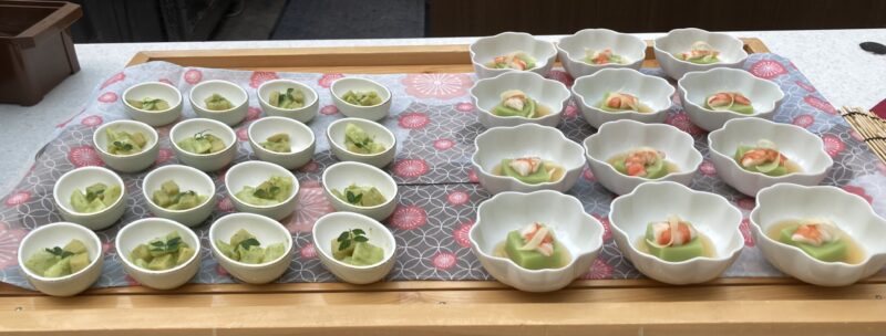 グランドニッコー東京ベイ舞浜「ルジャルダンのさくらビュッフェ」のピース豆腐と筍木の芽和え