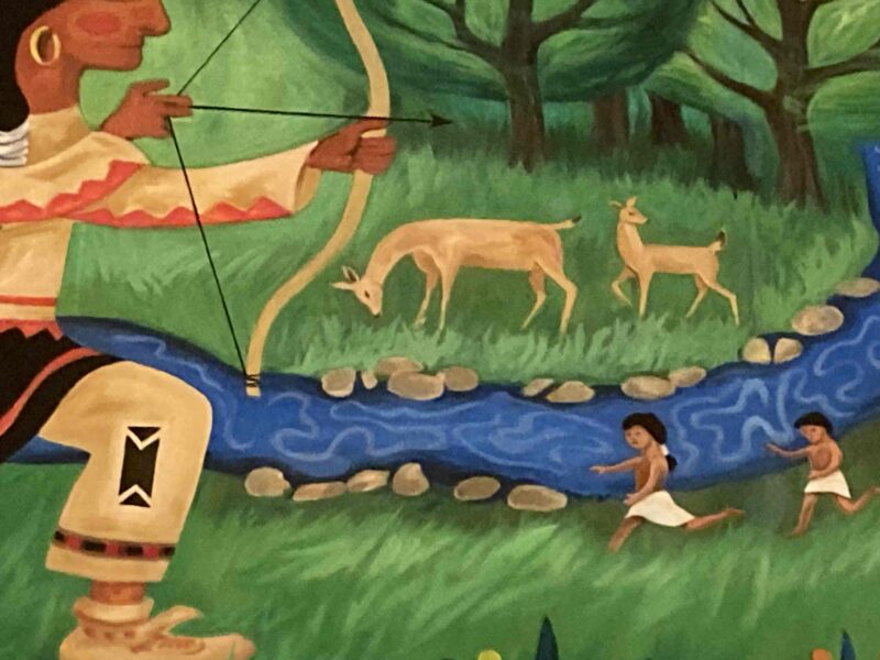 東京ディズニーシー「ケープコッド・クックオフ」の村の歴史を伝える壁画の中の隠れミッキー②