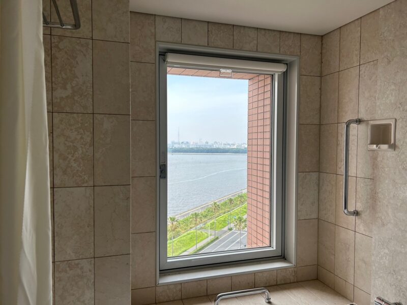 グランドニッコー東京ベイ舞浜「ニッコーフロア」の「ニッコーデラックスルーム」のバスルームの窓